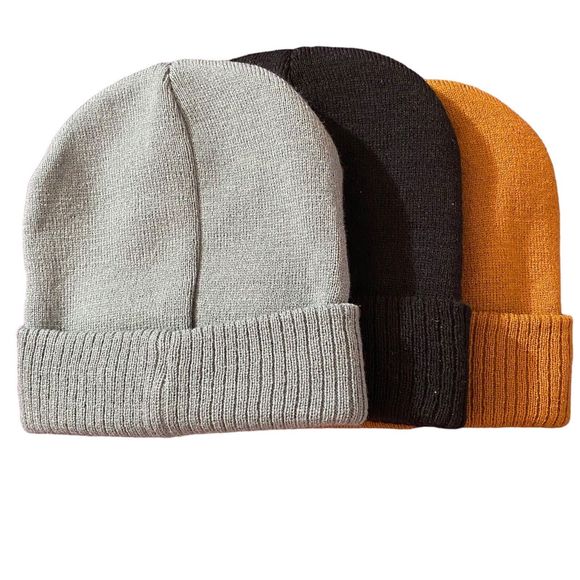 NWOT RBX Set Of Three Knit Ski Caps Beanies Gray, Black, Bronze Women’s OSFM - Picture 2 of 7